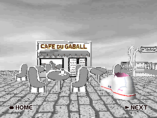 Gaball Screen (PlayStation) screenshot: Cafe du Gaball