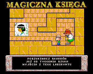 Magiczna Księga (Amiga) screenshot: Treasure hunter is lost