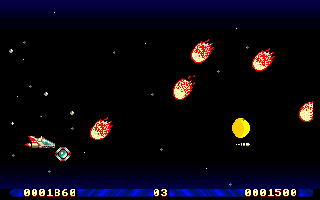 Sci-Fi (Amiga) screenshot: Fire meteors
