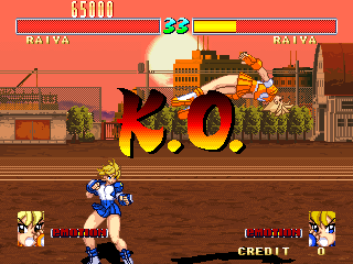 Tōki Denshō: Angel Eyes (Arcade) screenshot: I'm knocked out.