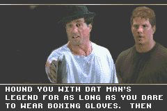 Rocky (Game Boy Advance) screenshot: Rocky 5 rocky tries to stop his new student Tommy Gunn from being poached.