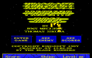 Iridon (Amiga) screenshot: main menu
