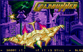 Goldrunner (Amiga) screenshot: title screen