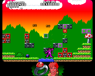 Captain Planet and the Planeteers (Amiga) screenshot: Falling into water is not a good idea!