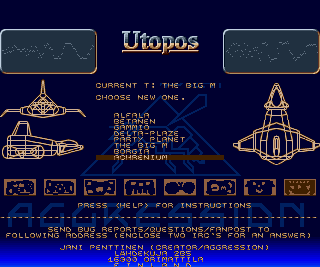 Utopos (Atari ST) screenshot: Choose another level