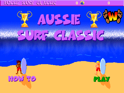 Aussie Surf Classic (Browser) screenshot: The menu screen