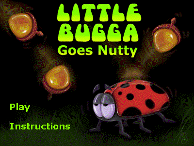 Little Bugga Goes Nutty (Browser) screenshot: The game's title screen