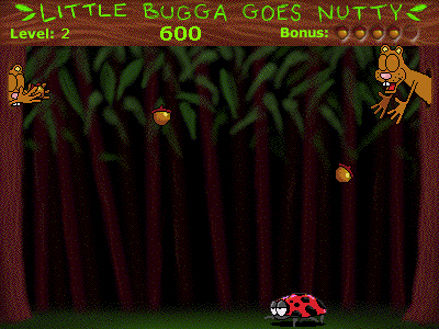 Little Bugga Goes Nutty (Browser) screenshot: Keeping two or three in the air at the same time is quite hard