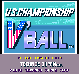 U.S. Championship V'Ball (Arcade) screenshot: Title screen (American version)