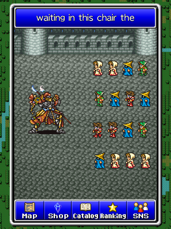 Final Fantasy: All The Bravest (iPad) screenshot: About to fight a boss with the new Rangers.