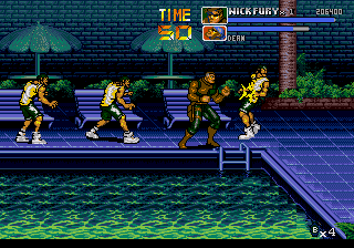 The Punisher (Genesis) screenshot: Fight near pool