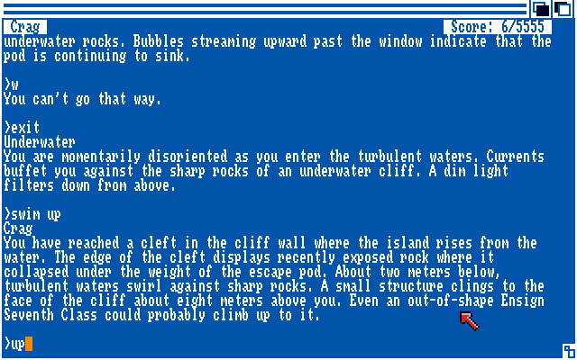 Planetfall (Amiga) screenshot: Crag.