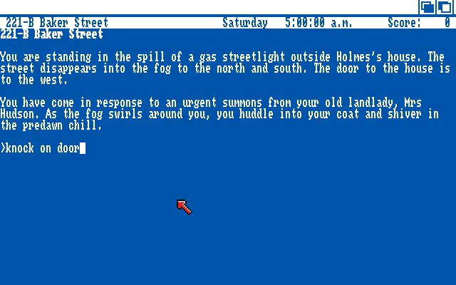 Sherlock: The Riddle of the Crown Jewels (Amiga) screenshot: Start of the game on Baker Street.