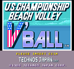 U.S. Championship V'Ball (Arcade) screenshot: Title screen (Japanese version)