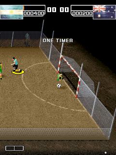 FIFA Street 2 (J2ME) screenshot: Goalkeeper makes a save