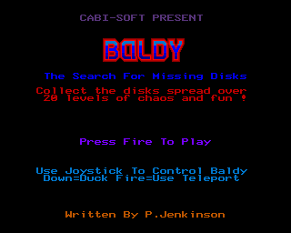 Baldy (Amiga) screenshot: Title screen