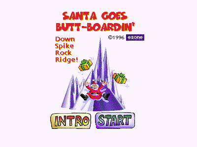 Santa Goes Butt-Boardin' (Browser) screenshot: The game's menu screen
