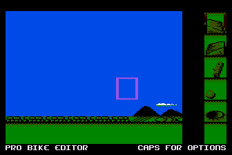Pro Mountain Bike Simulator (Atari 8-bit) screenshot: Track Construction
