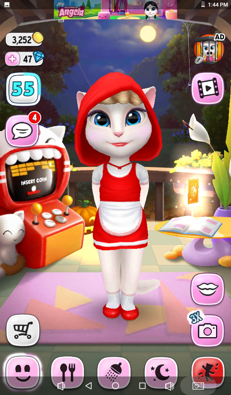 My Talking Angela (Android) screenshot: Little red riding hood Angela.