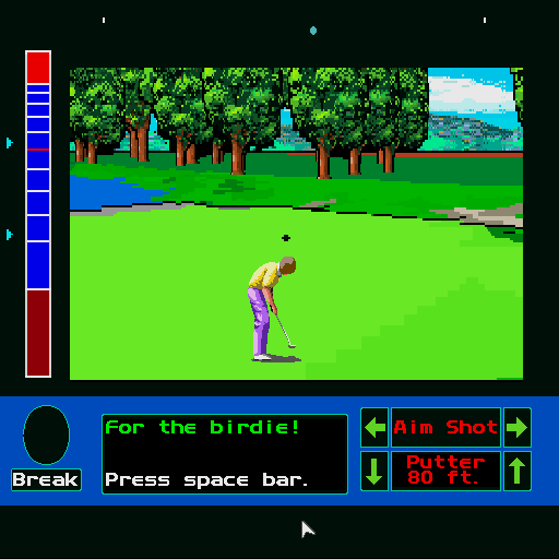 Jack Nicklaus' Greatest 18 Holes of Major Championship Golf (Sharp X68000) screenshot: Birdie