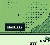 PGA European Tour (Game Boy) screenshot: I am one under par. I got a birdie.