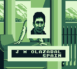PGA European Tour (Game Boy) screenshot: I choose to play as J. M. Olazabal from Spain.
