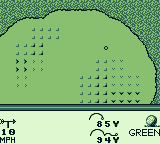 PGA European Tour (Game Boy) screenshot: The ball is on the green.