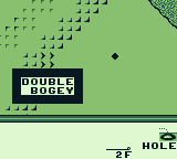 PGA European Tour (Game Boy) screenshot: Oooh! Double bogey. I am two over par on this hole.