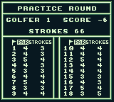PGA European Tour (Game Boy) screenshot: My final scorecard.