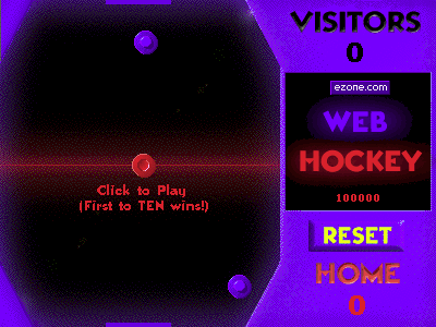 Web Hockey (Browser) screenshot: The start of a game