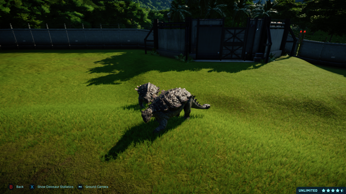 Jurassic World: Evolution - Dinosaur Pack (Xbox One) screenshot: Two Crichtonsaurus walking together