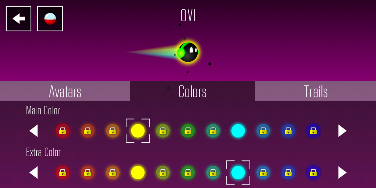 Dash till Puff 2 (Android) screenshot: Customization Menu [Colors]