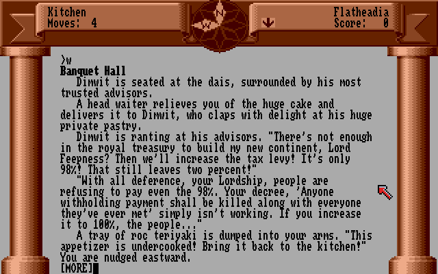 Zork Zero: The Revenge of Megaboz (Amiga) screenshot: People sure are bossy around here.