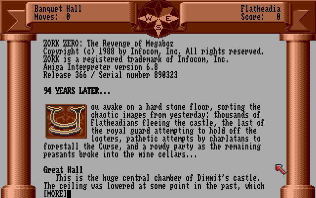 Zork Zero: The Revenge of Megaboz (Amiga) screenshot: 94 years later...