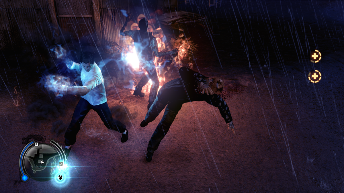 Sleeping Dogs: Nightmare in North Point (Windows) screenshot: Praying at hell shrines gives you a benefit of sometimes setting enemies on fire