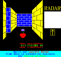 3D Munch (Oric) screenshot: Title screen