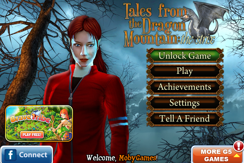Tales from the Dragon Mountain: The Strix (iPhone) screenshot: Title and main menu