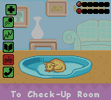 Barbie: Pet Rescue (Game Boy Color) screenshot: The cat's health on a critical state - if don't do something it will leave