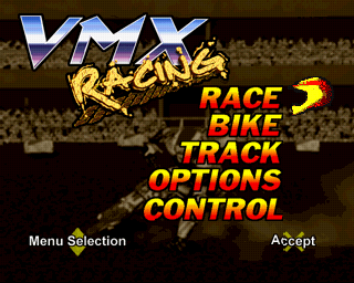VMX Racing (PlayStation) screenshot: Main menu.