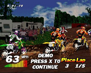 VMX Racing (PlayStation) screenshot: Demo.