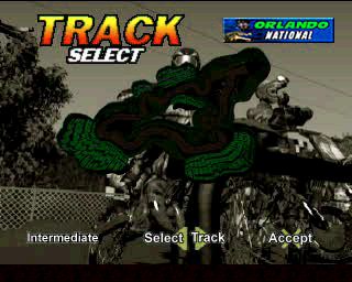 VMX Racing (PlayStation) screenshot: "Outdoor". Orlando National.