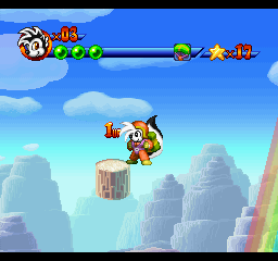 Punky Skunk (PlayStation) screenshot: Collecting a 1-up.
