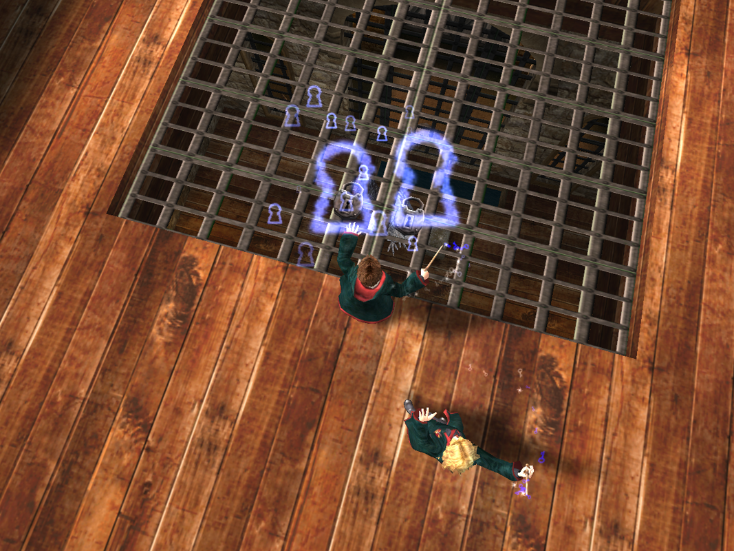 Harry Potter and the Prisoner of Azkaban (Windows) screenshot: Some locks require help from Hermione