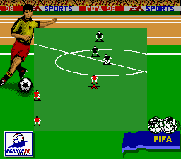 FIFA: Road to World Cup 98 (Game Boy) screenshot: Canada vs. the USA! A battle of the 2 powerhouses!