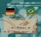 FIFA 2000 (Game Boy Color) screenshot: Match Summary