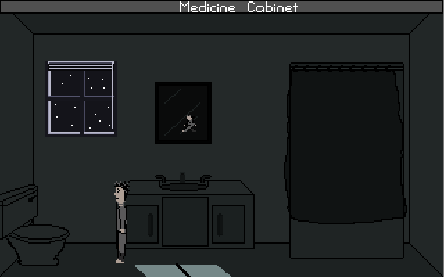 Living Nightmare Deluxe (Windows) screenshot: In the bathroom at night