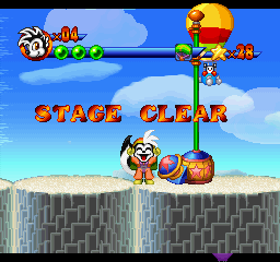 Punky Skunk (PlayStation) screenshot: Stage clear!