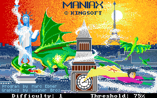 Maniax (Amiga) screenshot: Title screen