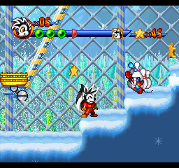 Punky Skunk (PlayStation) screenshot: Bowling pin enemy? Sure!
