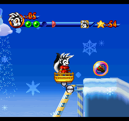 Punky Skunk (PlayStation) screenshot: Snowboarding time!
